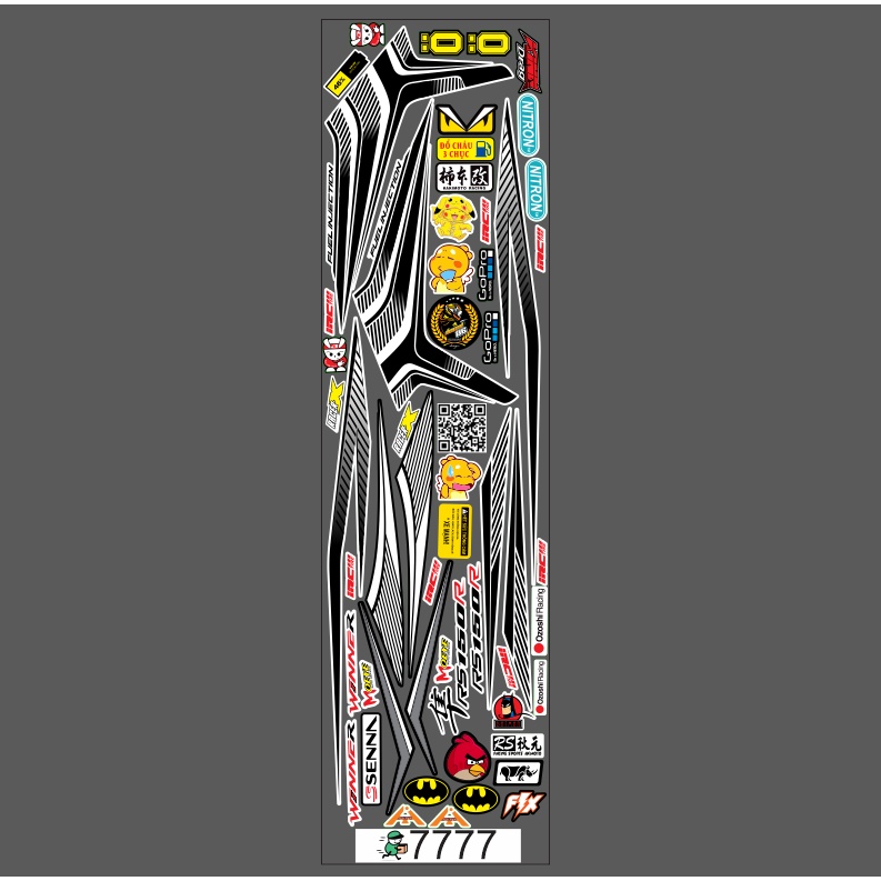 Tem rs150 xe winner v1 màu trắng  👉chế tem theo yêu cầu giá rẻ.