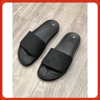 [FREESHIP]💥Dép lê nam quai dập ô vuông màu đen (fullbox)