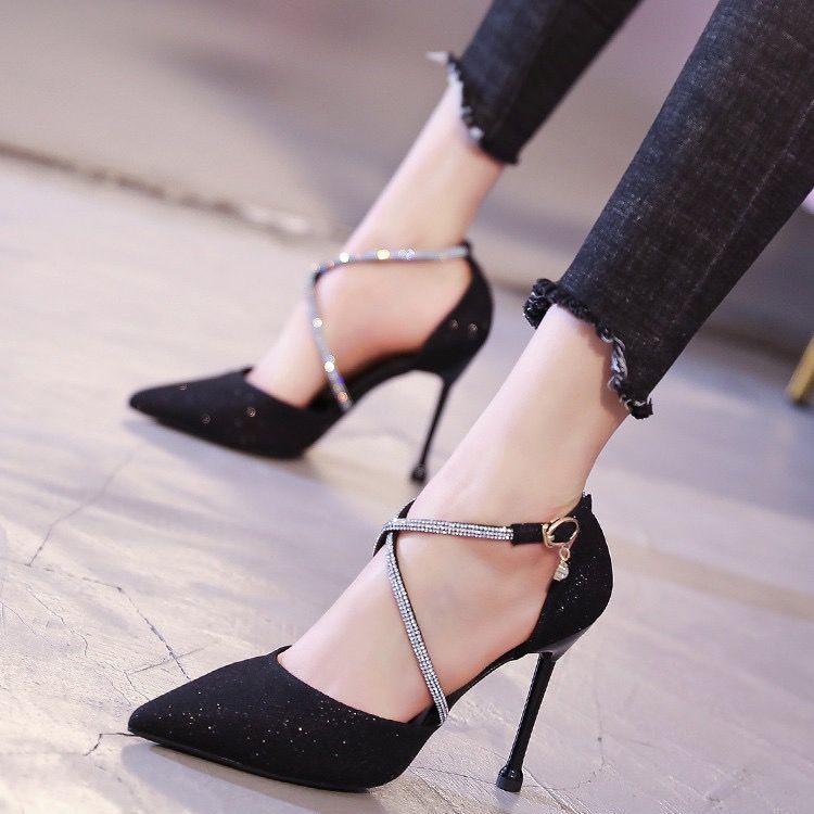 Giày Cao Gót Đính Kim Tuyến Lấp Lánh Thời Trang Đi Đám Cưới Năm 2021