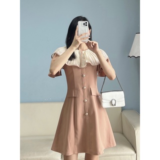 Đầm thiết kế cổ dập ly