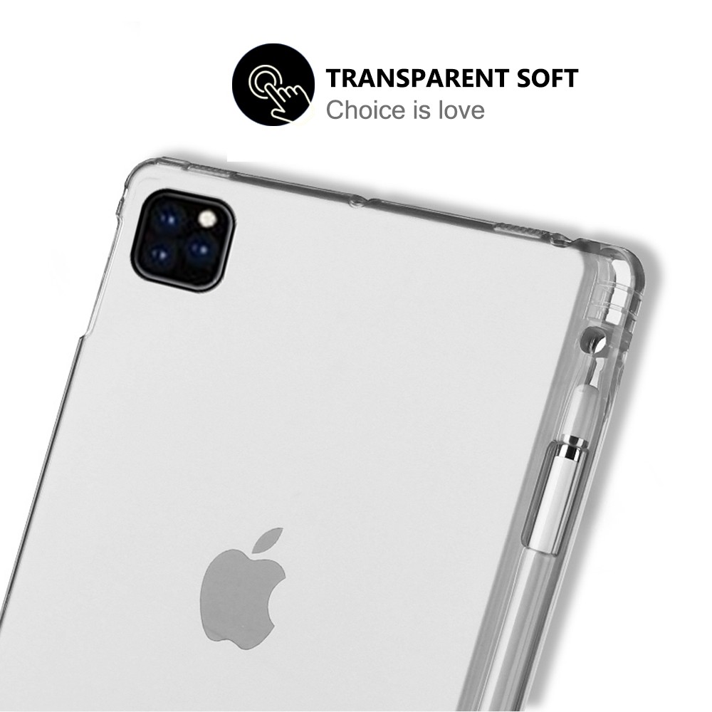 Ốp lưng TPU trong suốt chống sốc 27.94 cmTransparent Cover for New iPad 8th 2020 New Air 4 2020 iPad Pro 11 2021 Pro 12.9 21 20 10.2 2019 Case with Pencil Slot TPU Back Cover for iPad 9.7 Air 2/1 Pro 10.5 Mini 2 3