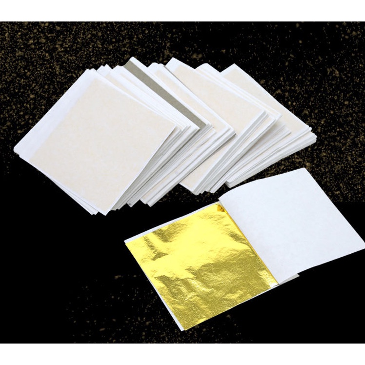 100 Lá Dát Vàng 24k (9cm X 9cm) và keo dát vàng chuyên dụng