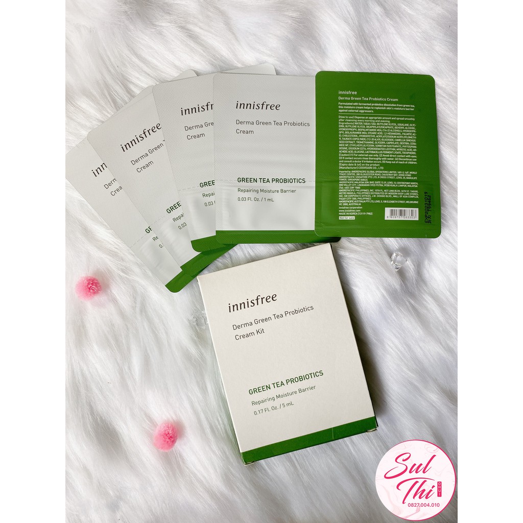 Combo 5 gói  Kem dưỡng Derma Green Tea Probiotics Cream