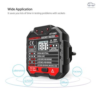 TP  HABOTEST Advanced GFCI Electric Socket Tester Automatic Neutral Live Earth Wire Testing Circuit Polarity Detecto