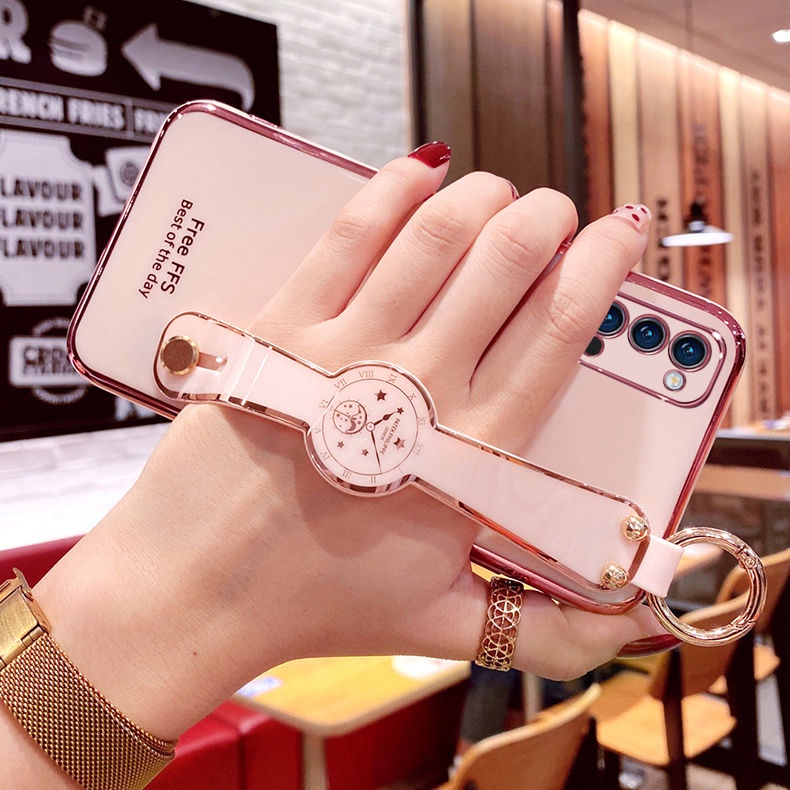 Ốp điện thoại QIANZI silicon mềm mạ điện cho Oppo Reno4 4G Reno4Pro Oppo Reno 4