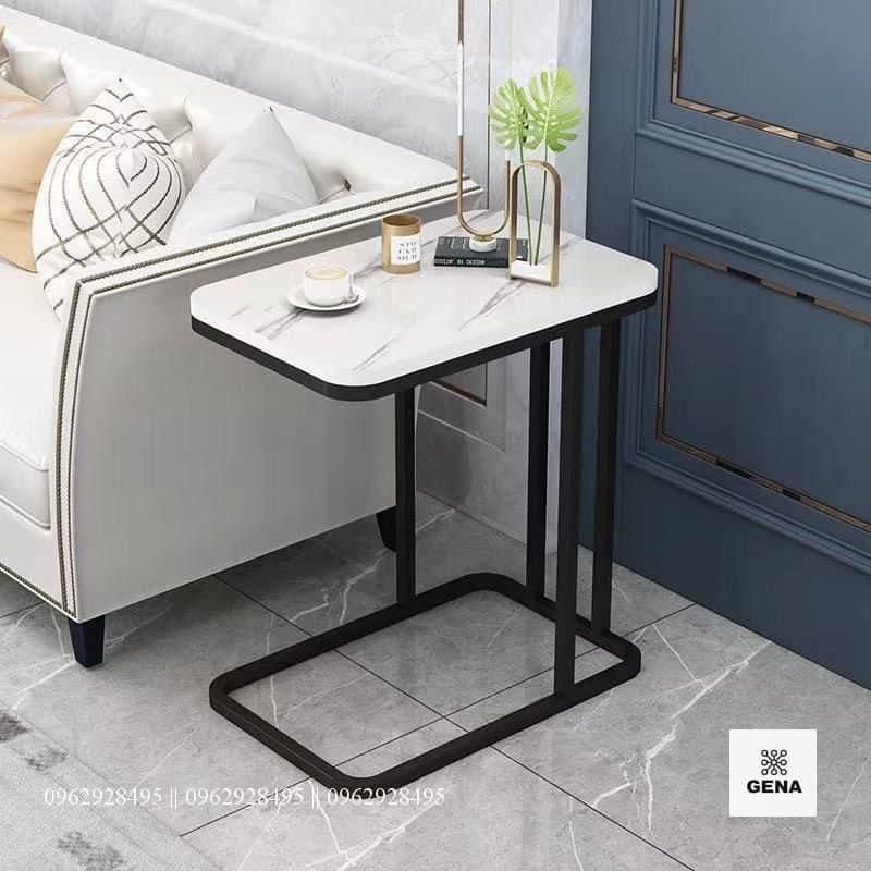 Bàn trà sofa Sushihome mặt đá hình chữ nhật khung kim loại sơn tĩnh điện, nội thất phòng khách ban công S1