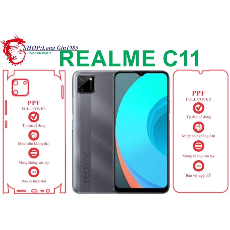 Realme C11 miếng dán trong Ppf mặt sau và mặt trước chống va đập chống trầy xước