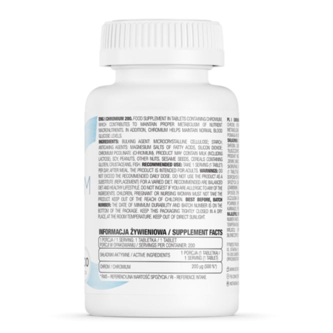 OSTROVIT CHROMIUM 200MG -TĂNG CƯỜNG SỨC KHỎE - 200 VIÊN