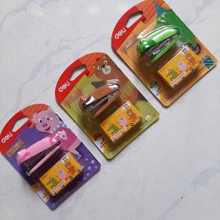 Combo vĩ Kim 10 + Bấm mini 10 Deli 0452