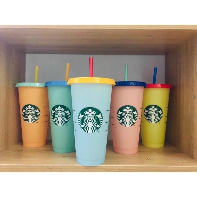 (1 cái Ly uống nước, Cốc Uống Nước Starbuck Đổi Màu Theo Nhiệt Độ