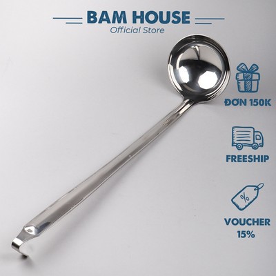 Vá múc nước lèo loại lớn inox 304 Bam House có móc treo tiện lợi cao cấp NL01