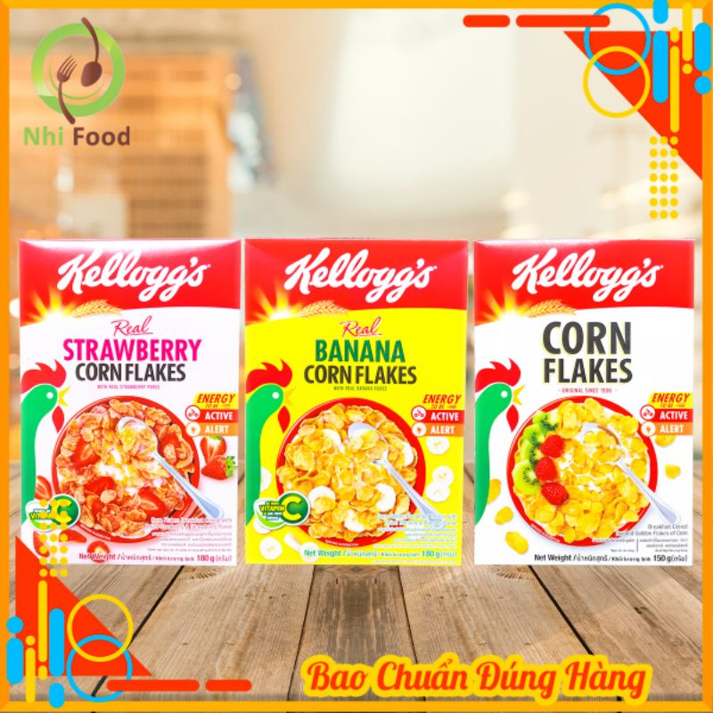 Ngũ Cốc Ăn Sáng Kellogg's Corn Flakes Cho Gia Đình, Gồm 3 Vị