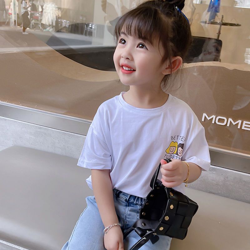 Áo Thun Tay Ngắn Họa Tiết Hoạt Hình Thời Trang 2022 Cho Bé Gái