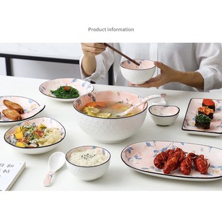 (Tách Set) Đĩa/ Bát Màu Hồng Gốm Sứ Cao Cấp