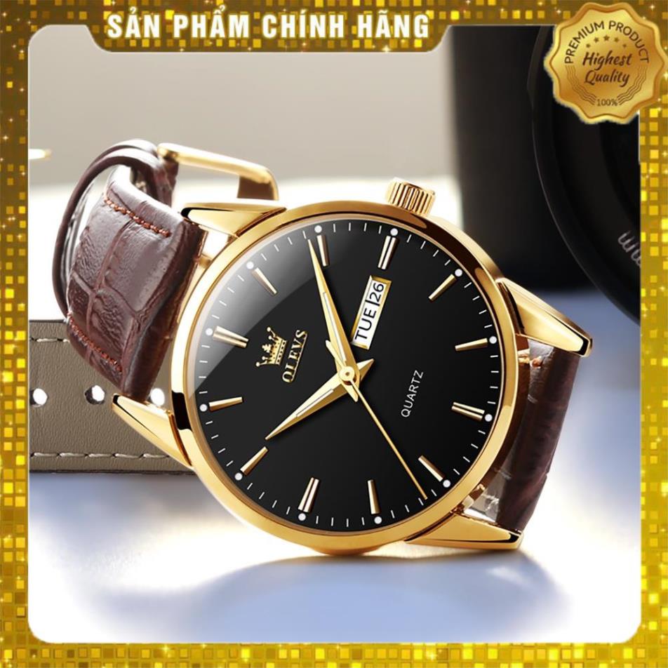 Đồng Hồ OLEVS 6898 Dạ Quang Nhiều Màu Tuỳ Chọn Dây Da chống vô nước Phong Cách Doanh Nhân Cho Nam