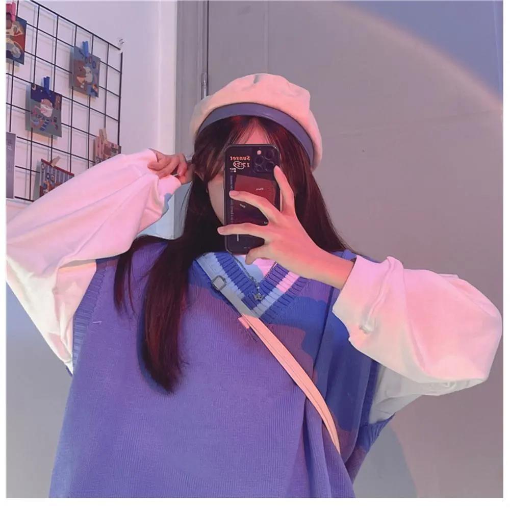 Áo len không tay cổ chữ v thiết kế mới thời trang theo phong cách Hàn Quốc dành cho nữ