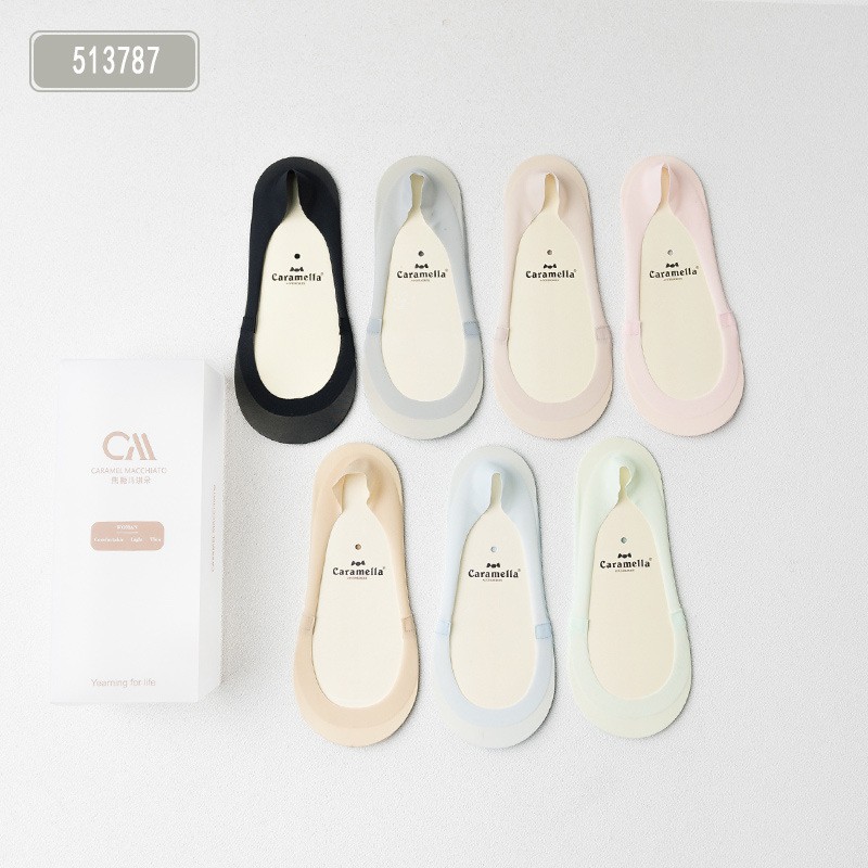 Hộp 7 đôi tất nữ lụa, siêu bám dính khó tuột Caramella