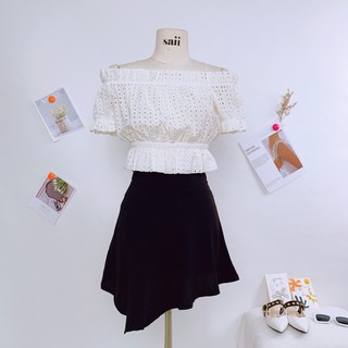 Chân váy xếp ly thời trang SAII chân váy ngắn dáng xoè nữ tính CV028