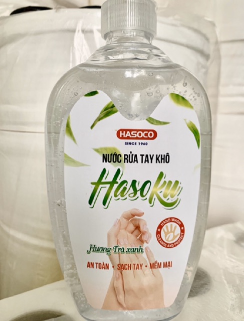 Nước rửa tay khô Hasoku chính hãng hương trà xanh giúp loại bỏ vi khuẩn hiệu quả 500ml | BigBuy360 - bigbuy360.vn