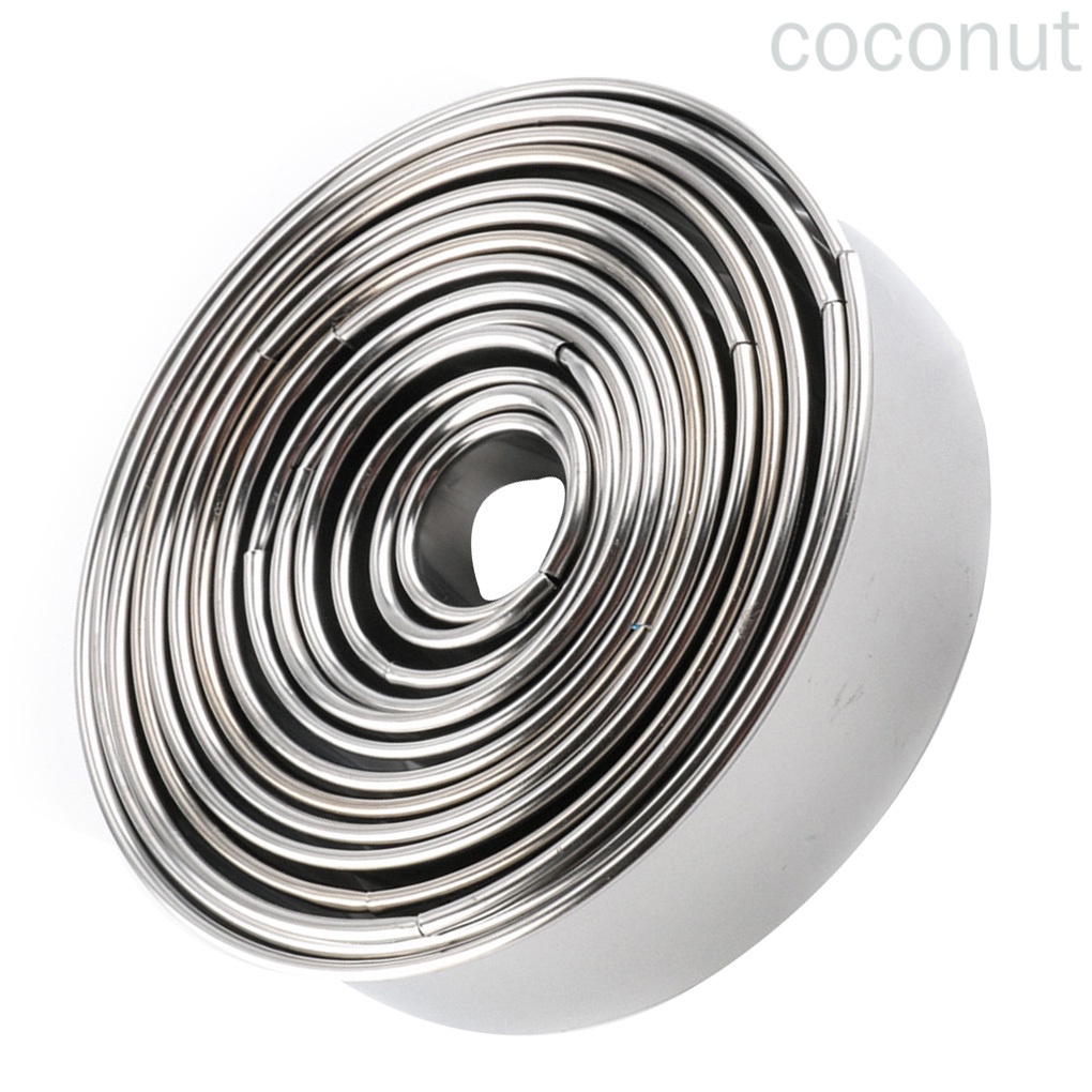 Set 14 Khuôn Làm Bánh Mousse Hình Tròn Bằng Thép Không Gỉ 430