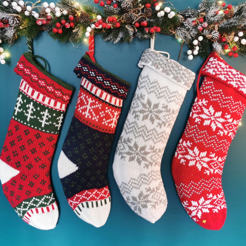 Túi Đựng Kẹo Hình Chiếc Tất 18 Inch Trang Trí Giáng Sinh