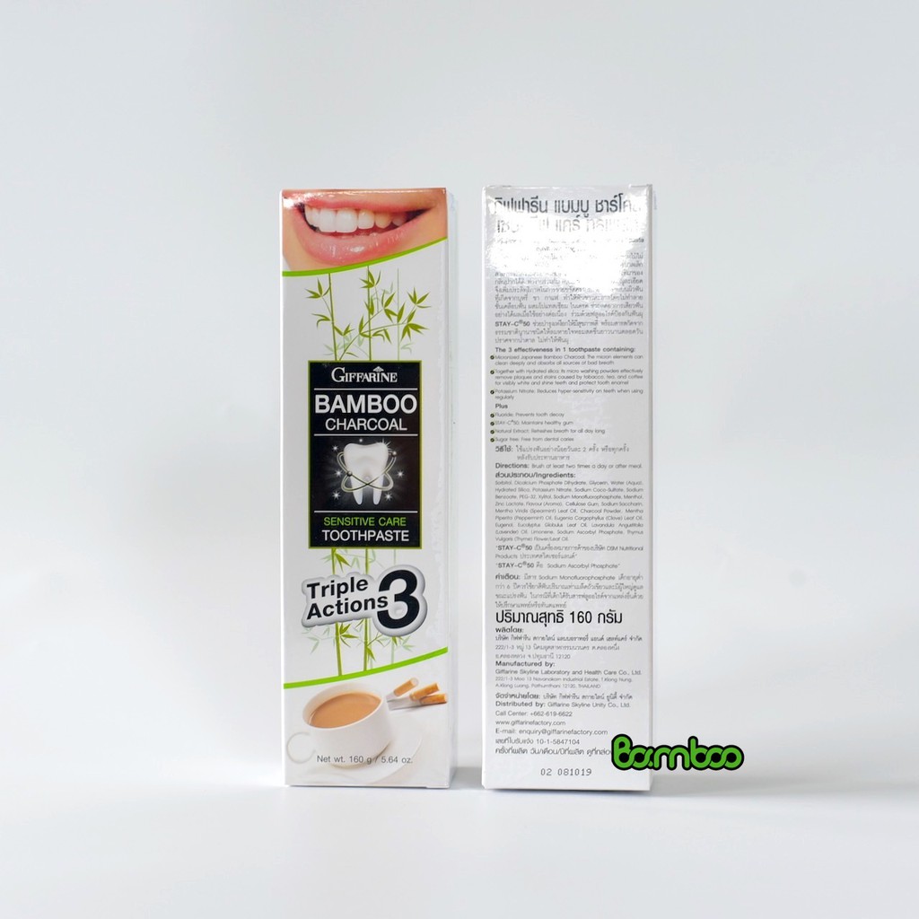 Kem đánh răng chiết xuất than tre 3 tác động 160g Thái Lan