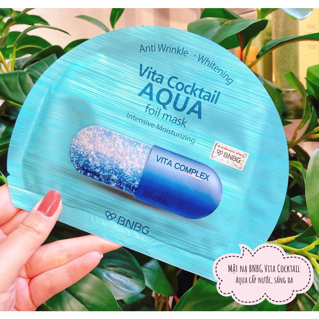 Mặt nạ BNBG cấp ẩm cho da combo 10 Vita Cocktail Aqua Foil Mask 30ml NPP Shoptido