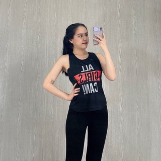 Áo tanktop nữ tập gym yoga aerobic thể thao chất liệu thun poly thoáng mát thấm hút mồ hôi BINSPORTS A135