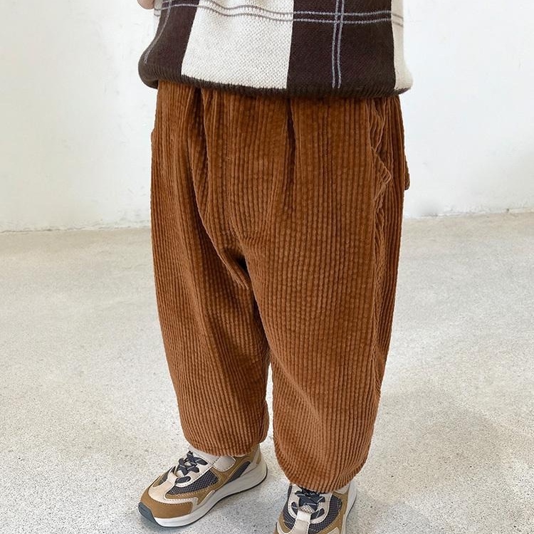 MNGRL Quần Jogger Vải Nhung Nhiều Màu Tùy Chọn Hàn Quốc Cho Bé Trai