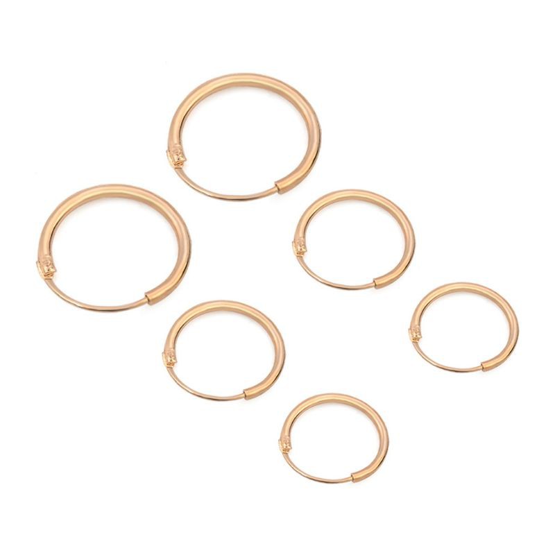 Set 3 Đôi Bông Tai Khoen Tròn Thời Trang Cho Nữ 10m