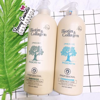 Bộ GỘI + XẢ Biotin Collagen 1000ml