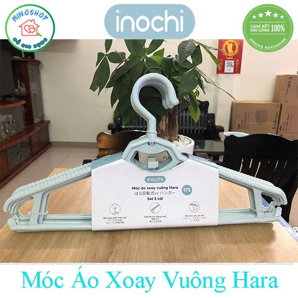 [ Set 5] Móc Quần Áo Vuông Cổ Xoay Hara 175, Móc Áo Xoay Thông Minh Cao Cấp