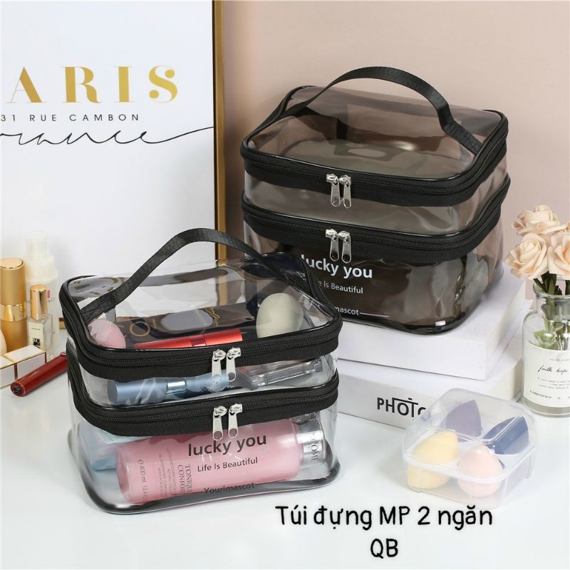 HỘP,TÚI ĐỰNG ĐỒ TRANG ĐIỂM,MỸ PHẨM TRONG SUỐT