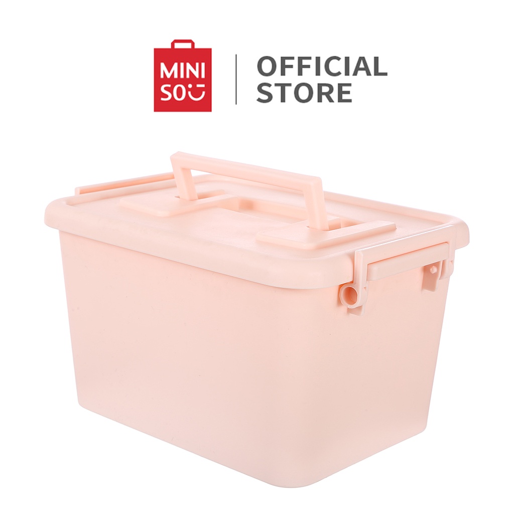 Hộp đựng đồ đa năng có nắp, hộp lưu trữ Miniso nhiều màu sắc(8L)