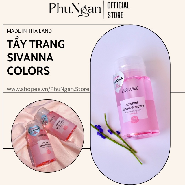 (Sạch sâu, dưỡng ẩm)Tẩy trang Sivanna Colors Moisture Makeup Remover Thái Lan