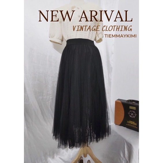 Chân váy xoè dài ren tutu lưới xếp Ly