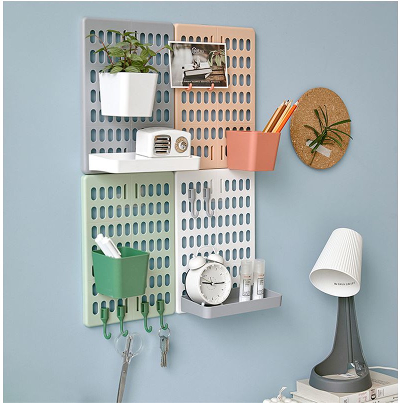 Pegboard lớn bảng treo tường trang trí bàn làm việc thêm gọn gàng, kệ dán tường nhà bếp, phòng khách decor