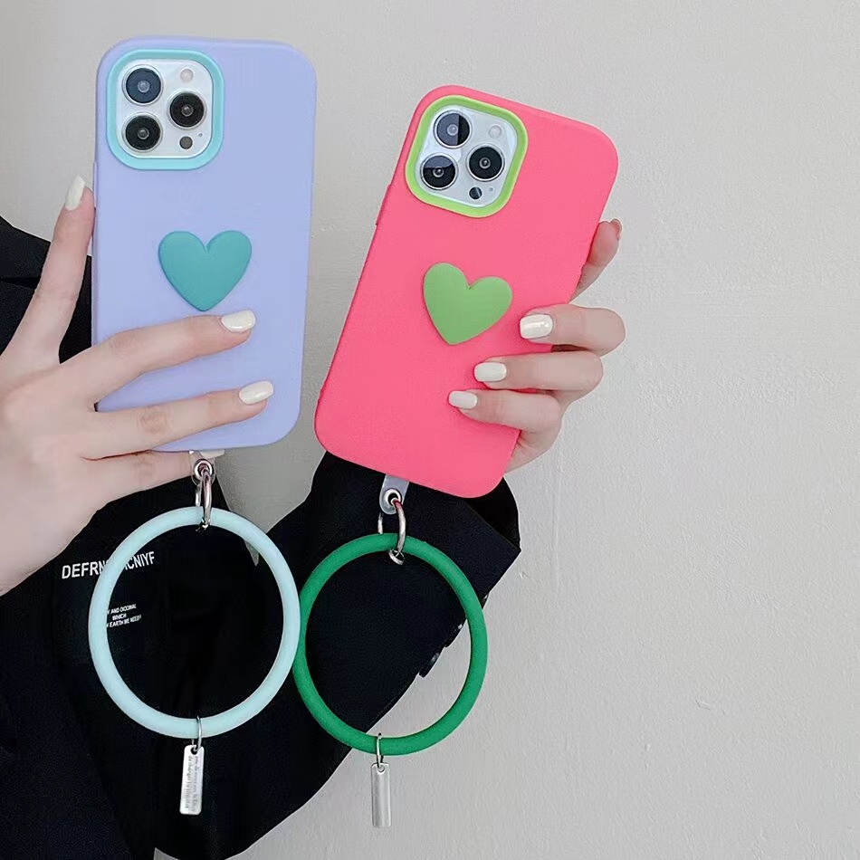Ốp Điện Thoại Silicon Chống Rơi Có Dây Đeo Tay 3 Trong 1 Cho 13 12 11 Pro max X XS XR XSMAX 8 7 6 6s PLUS SE2020