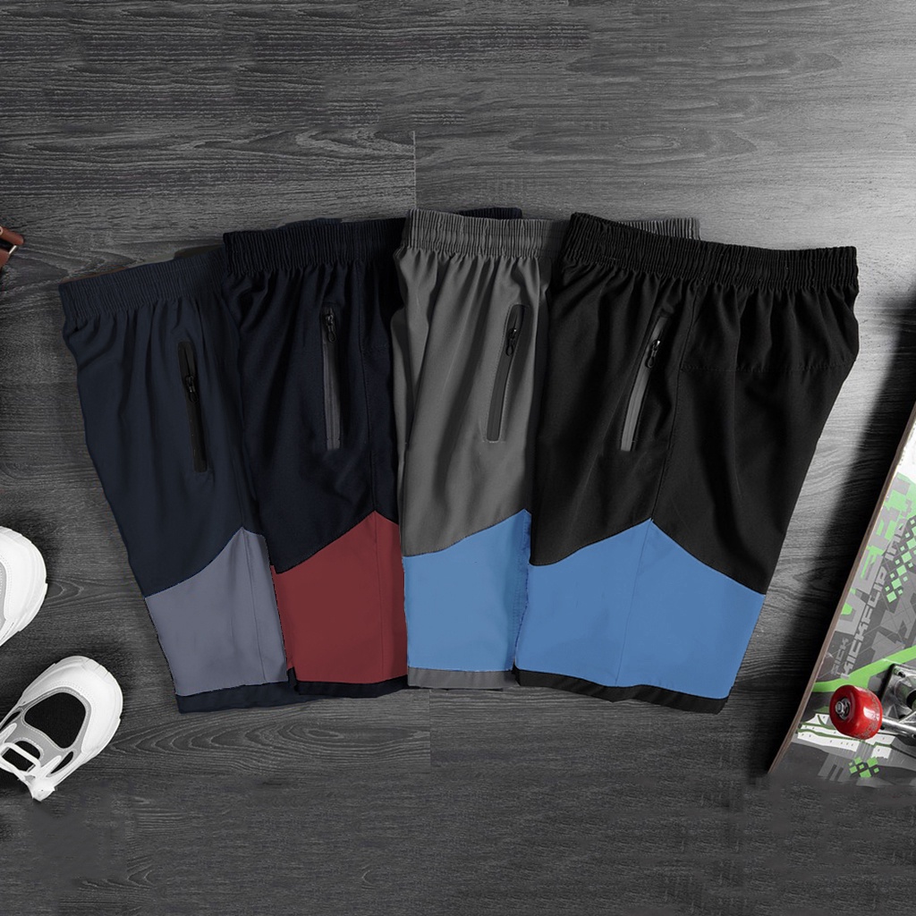 Quần đùi nam, quần short nam hai màu vải gió chun co giãn mềm mại thoải mái