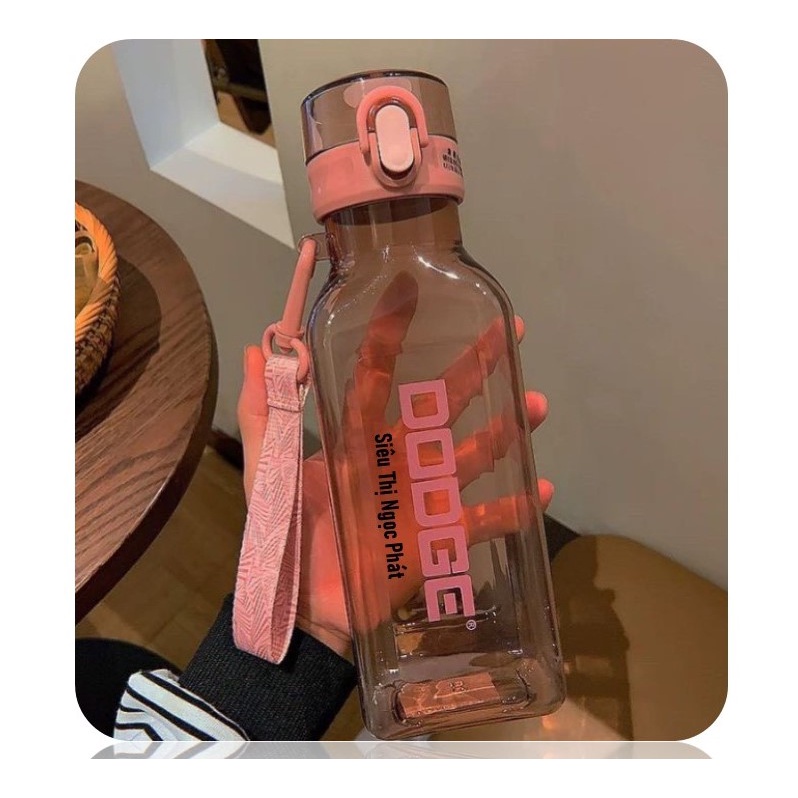 [ĐẸP XỈU] Bình Nước Phong Cách Thể Thao_bằng Nhựa Trong Suốt_ Khóa chống rò rỉ 700ml