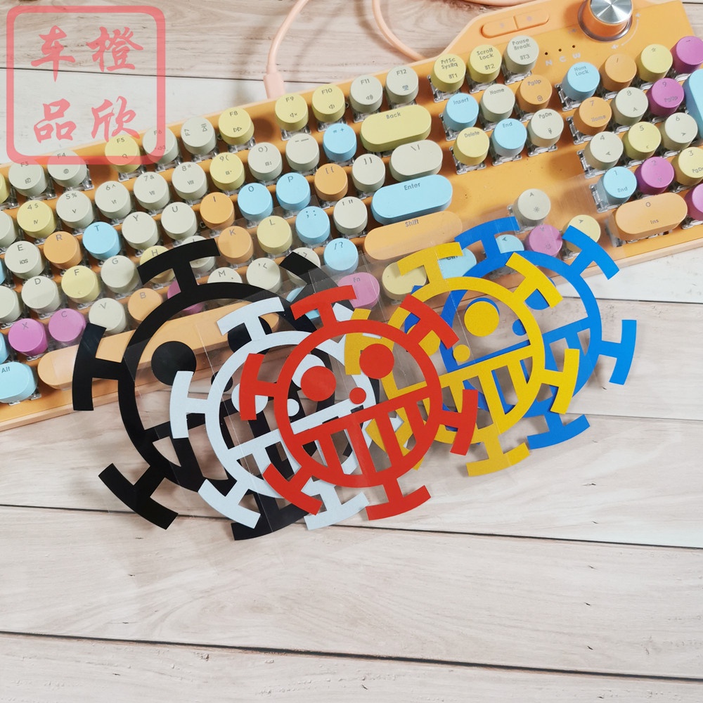 Miếng Dán Trang Trí Nắp Bình Xăng Xe Hơi / Xe Máy / Điện Thoại Họa Tiết ONE PIECE Màu Phản Quang