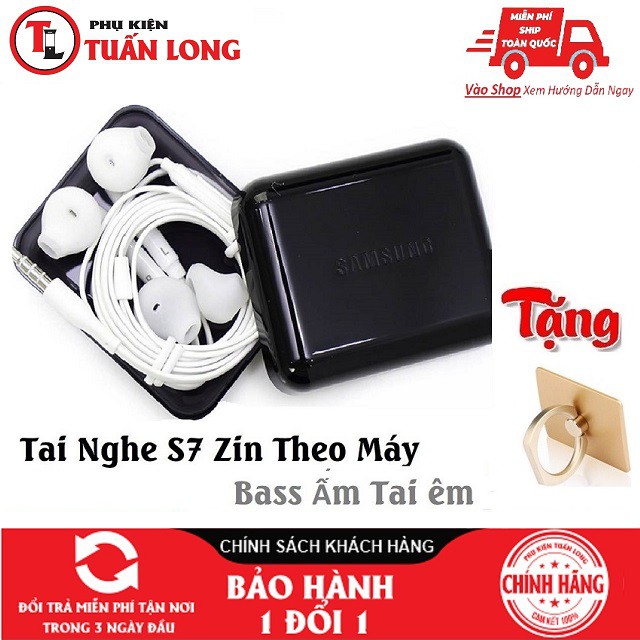 Tai Nghe Samsung S7 Zin - Tai Nghe Nhét Tai Có Mic - Bọc Cao Su Chống Đau Tai Chống Ồn