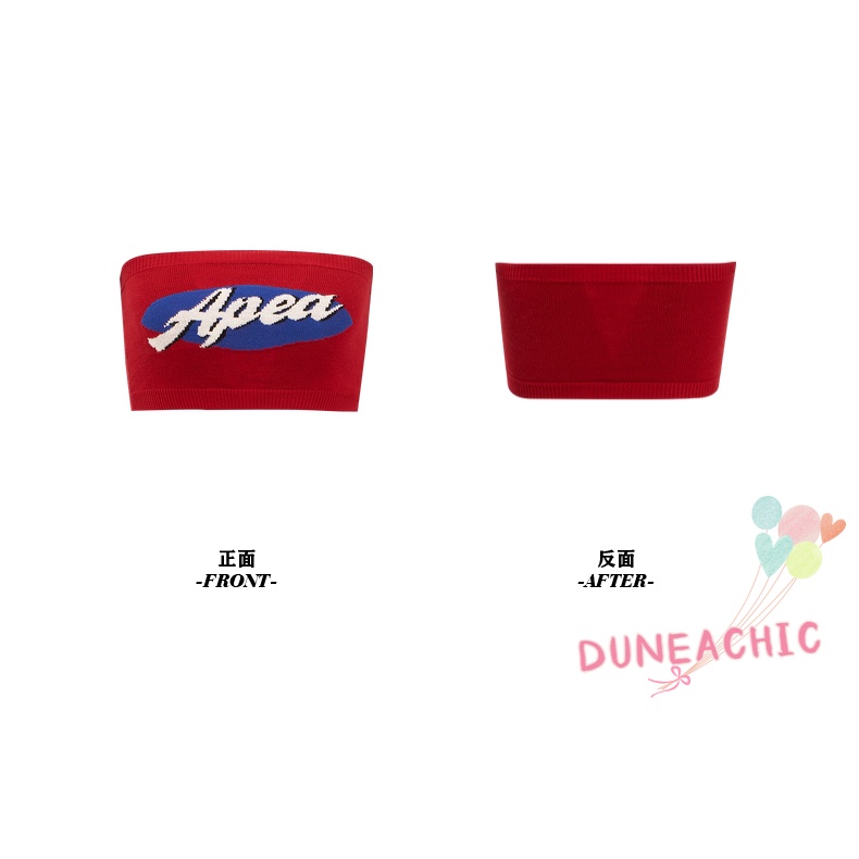 DUNEA Áo Ống Dệt Kim In Chữ Thời Trang Cho Nữ