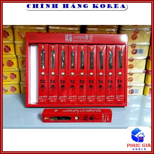 Hồng Sâm 6 Năm Tẩm Mật Ong Nguyên Chất Hàn Quốc, Hộp 10 củ