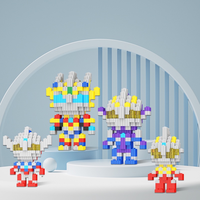 logo xếp hình Bộ Đồ Chơi Lắp Ráp Nhân Vật Ultraman Dành Cho Bé