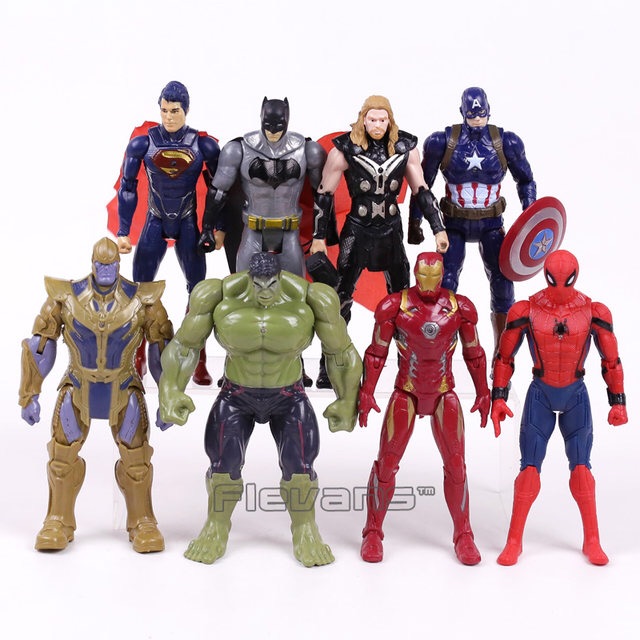 Set 8 Mô hình Marvel AVENGERS vs DC JUSTICE LEAGUE 14cm