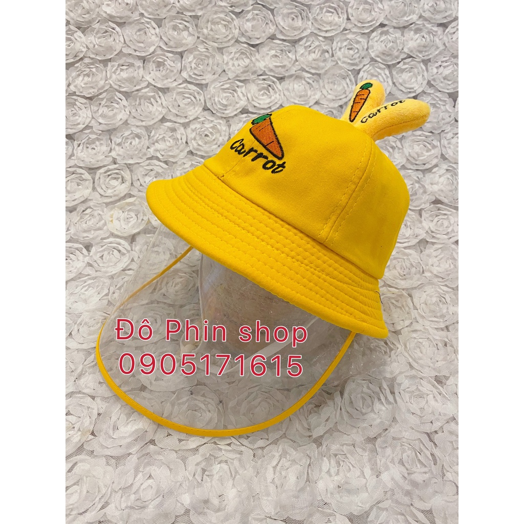 [Bé 3-7 tuổi] Mũ chống giọt dịch bắn cho bé - mũ có màn chắn trẻ em - mẫu cà rốt xinh xắn dễ thương phong cách Hàn quốc
