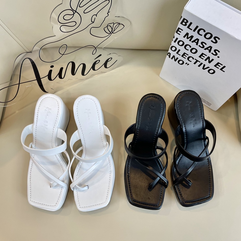 (ẢNH THẬT) Dép Đế Xuồng Xỏ Ngón Cao 6 Phân Hack Chiều Cao Chất Da Mềm HÀNG CÓ SẴN