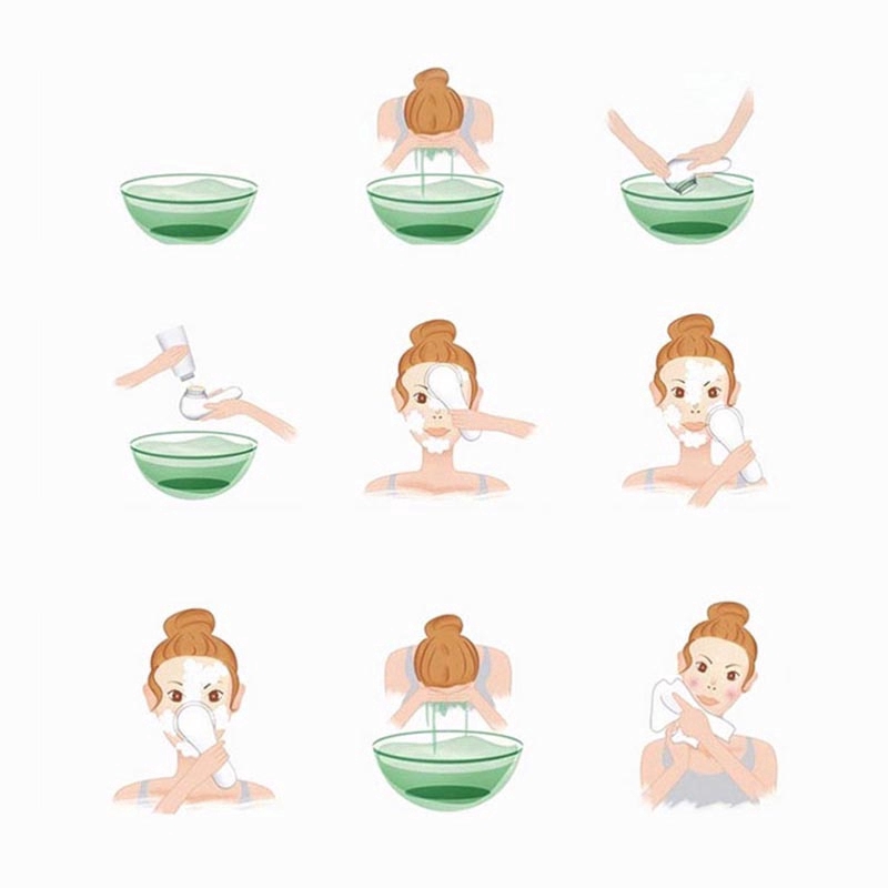 [Hàng mới về] Cọ rửa mặt 3D hai mặt bằng silicon mềm làm sạch sâu massage chăm sóc da mặt tiện dụng