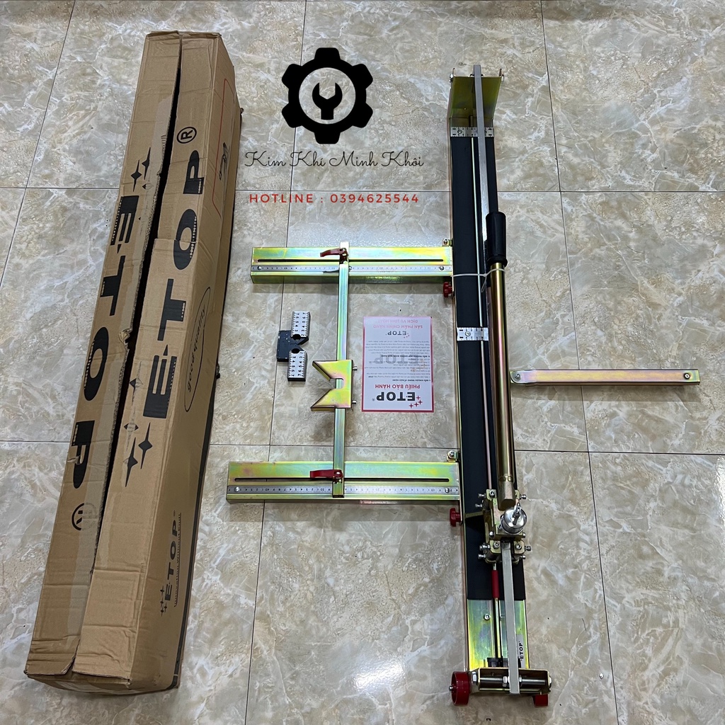 [Chính Hãng] Bàn cắt gạch men ETOP loại 1M có tia laser, Máy cắt gạch đẩy tay 30 vòng bi tự động đổ dầu